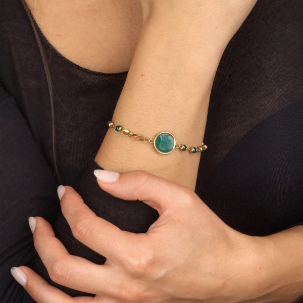 BRACCIALE A CATENA CON CALCEDONI  - Asta Gioielli - Associazione Nazionale - Case d'Asta italiane