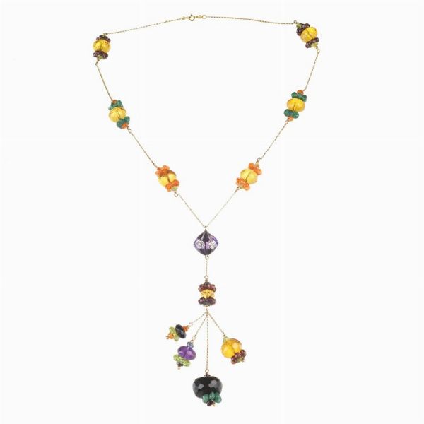 LUNGA COLLANA CON PIETRE SEMIPREZIOSE  - Asta Gioielli - Associazione Nazionale - Case d'Asta italiane