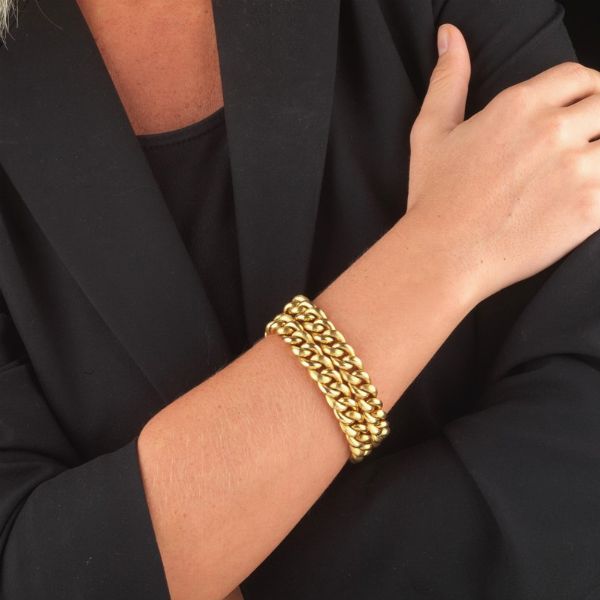 COPPIA DI BRACCIALI A CATENA  - Asta Gioielli - Associazione Nazionale - Case d'Asta italiane