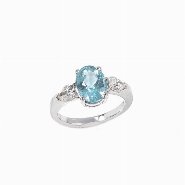 ANELLO CON ACQUAMARINA E DIAMANTI  - Asta Gioielli - Associazione Nazionale - Case d'Asta italiane