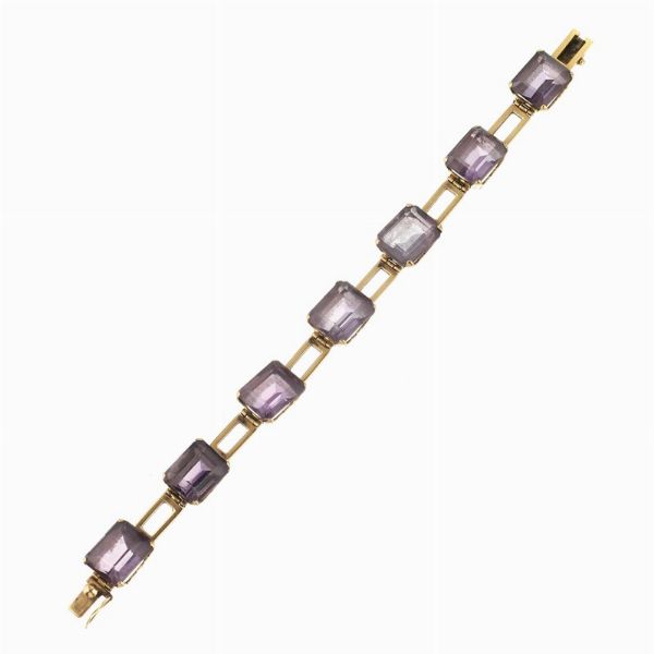 BRACCIALE A CATENA CON AMETISTE  - Asta Gioielli - Associazione Nazionale - Case d'Asta italiane