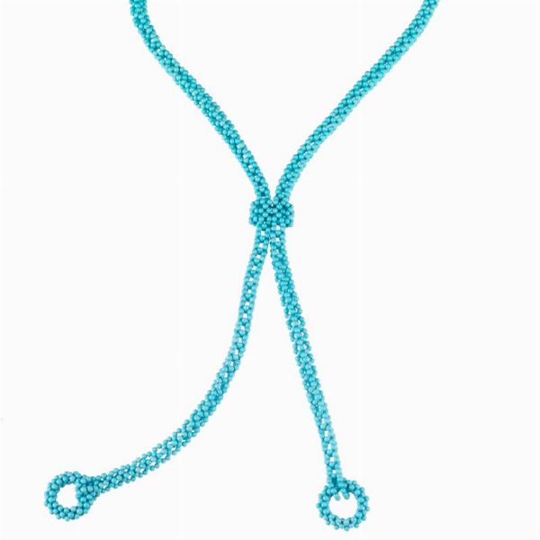 LUNGA COLLANA SALISCENDI CON PASTA DI TURCHESE  - Asta Gioielli - Associazione Nazionale - Case d'Asta italiane