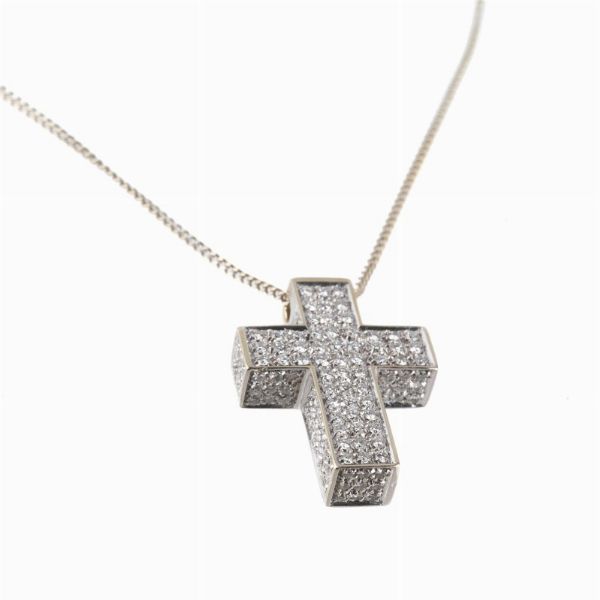 COLLANA CON PENDENTE A CROCE  - Asta Gioielli - Associazione Nazionale - Case d'Asta italiane
