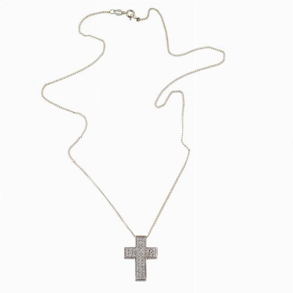 COLLANA CON PENDENTE A CROCE  - Asta Gioielli - Associazione Nazionale - Case d'Asta italiane