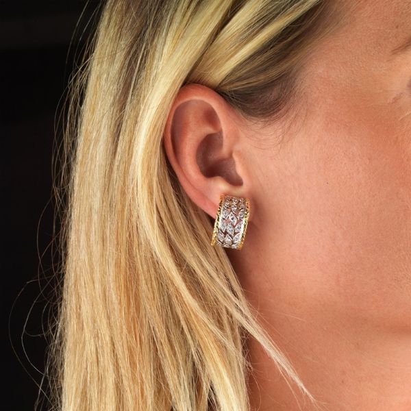 PAIO DI ORECCHINI CON DIAMANTI  - Asta Gioielli - Associazione Nazionale - Case d'Asta italiane