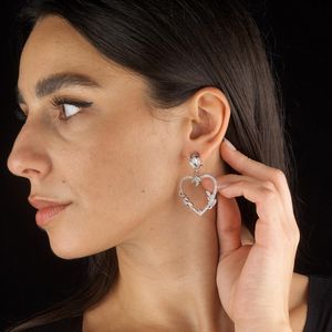 PAIO DI ORECCHINI PENDENTI A FORMA DI CUORE  - Asta Gioielli - Associazione Nazionale - Case d'Asta italiane
