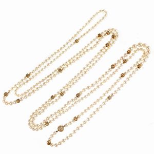 LUNGA COLLANA DI PERLE CON DIAMANTI  - Asta Gioielli - Associazione Nazionale - Case d'Asta italiane