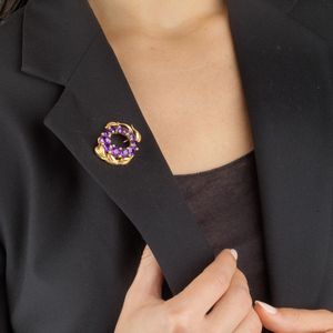 SPILLA A TRALCI CON AMETISTE  - Asta Gioielli - Associazione Nazionale - Case d'Asta italiane