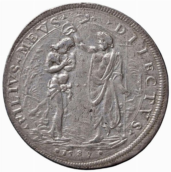FIRENZE. FERDINANDO I DE&rsquo; MEDICI (1587-1609) PIASTRA 1589  - Asta Medaglie napoleoniche, monete toscane di grande modulo. Aurea: monete e medaglie d'oro - Associazione Nazionale - Case d'Asta italiane