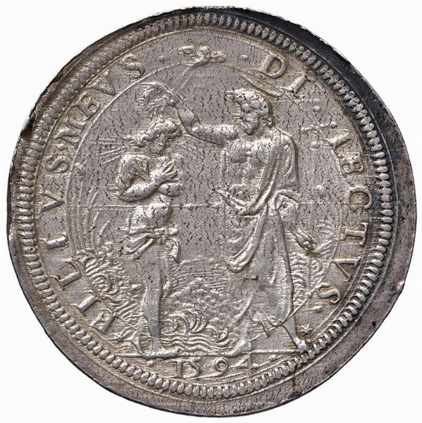FIRENZE. FERDINANDO I DE&rsquo; MEDICI (1587-1609) PIASTRA 1594  - Asta Medaglie napoleoniche, monete toscane di grande modulo. Aurea: monete e medaglie d'oro - Associazione Nazionale - Case d'Asta italiane