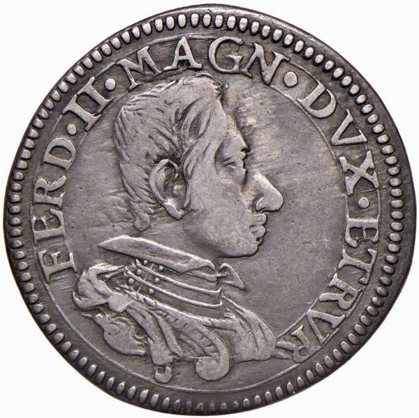 FIRENZE. FERDINANDO II DE&rsquo; MEDICI (1621-1670) TESTONE 1636  - Asta Medaglie napoleoniche, monete toscane di grande modulo. Aurea: monete e medaglie d'oro - Associazione Nazionale - Case d'Asta italiane