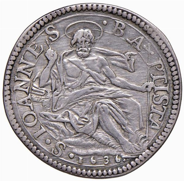 FIRENZE. FERDINANDO II DE&rsquo; MEDICI (1621-1670) TESTONE 1636  - Asta Medaglie napoleoniche, monete toscane di grande modulo. Aurea: monete e medaglie d'oro - Associazione Nazionale - Case d'Asta italiane
