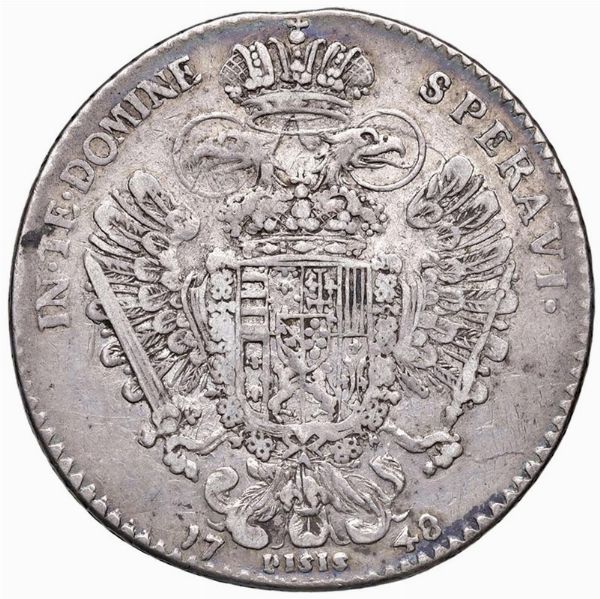 FIRENZE. FRANCESCO II DI LORENA (1737-1765) FRANCESCONE 1748  - Asta Medaglie napoleoniche, monete toscane di grande modulo. Aurea: monete e medaglie d'oro - Associazione Nazionale - Case d'Asta italiane