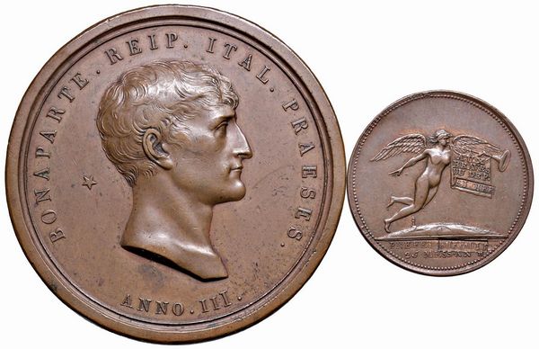 DUE MEDAGLIE NAPOLEONICHE IN BRONZO  - Asta Medaglie napoleoniche, monete toscane di grande modulo. Aurea: monete e medaglie d'oro - Associazione Nazionale - Case d'Asta italiane