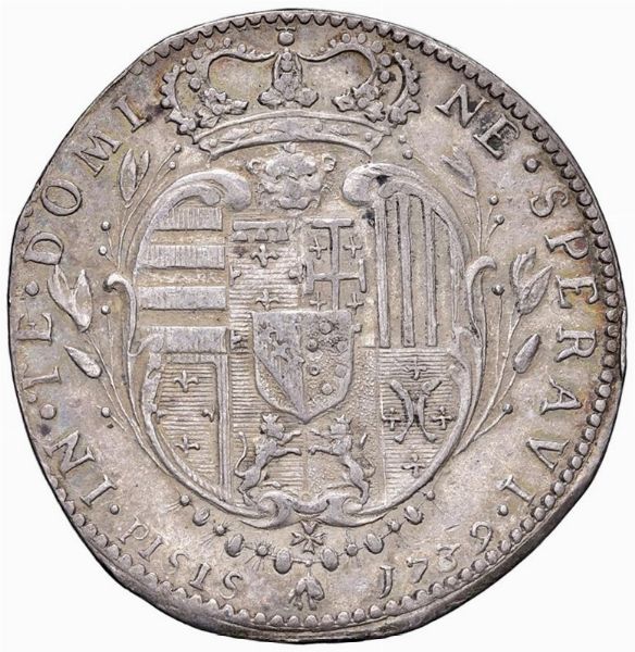 FIRENZE. FRANCESCO II DI LORENA (1737-1765) MEZZO FRANCESCONE 1739  - Asta Medaglie napoleoniche, monete toscane di grande modulo. Aurea: monete e medaglie d'oro - Associazione Nazionale - Case d'Asta italiane