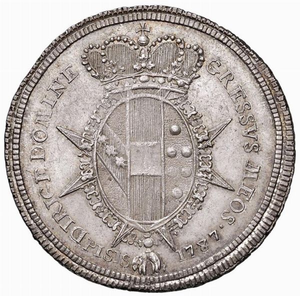 FIRENZE. PIETRO LEOPOLDO DI LORENA (1765-1790) MEZZO FRANCESCONE 1787  - Asta Medaglie napoleoniche, monete toscane di grande modulo. Aurea: monete e medaglie d'oro - Associazione Nazionale - Case d'Asta italiane