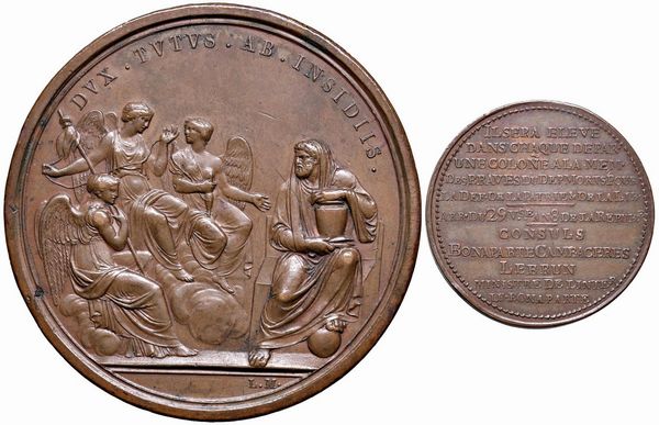 DUE MEDAGLIE NAPOLEONICHE IN BRONZO  - Asta Medaglie napoleoniche, monete toscane di grande modulo. Aurea: monete e medaglie d'oro - Associazione Nazionale - Case d'Asta italiane