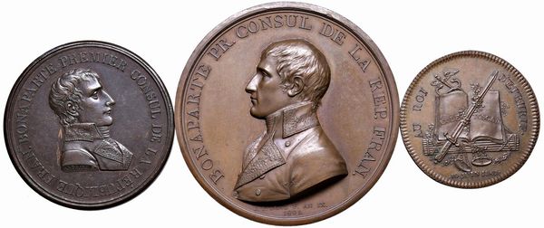 TRE MEDAGLIE NAPOLEONICHE IN BRONZO  - Asta Medaglie napoleoniche, monete toscane di grande modulo. Aurea: monete e medaglie d'oro - Associazione Nazionale - Case d'Asta italiane