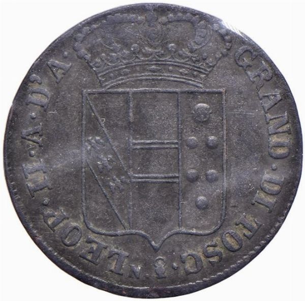 FIRENZE. LEOPOLDO II DI LORENA (1824-1859) 3 QUATTRINI 1844  - Asta Medaglie napoleoniche, monete toscane di grande modulo. Aurea: monete e medaglie d'oro - Associazione Nazionale - Case d'Asta italiane