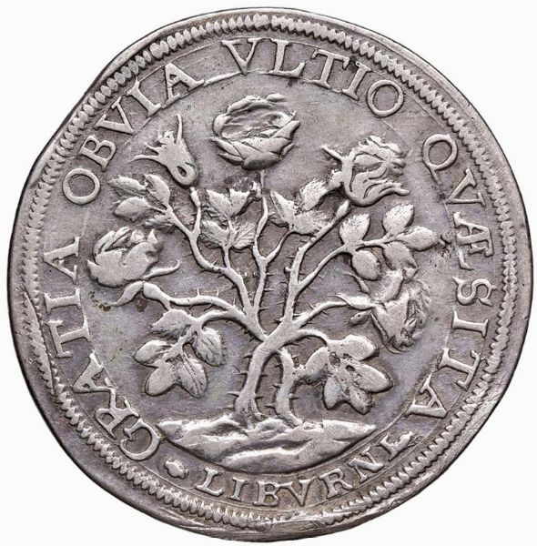 LIVORNO. FERDINANDO II DE&rsquo; MEDICI (1621-1670) PEZZA DELLA ROSA 1665  - Asta Medaglie napoleoniche, monete toscane di grande modulo. Aurea: monete e medaglie d'oro - Associazione Nazionale - Case d'Asta italiane