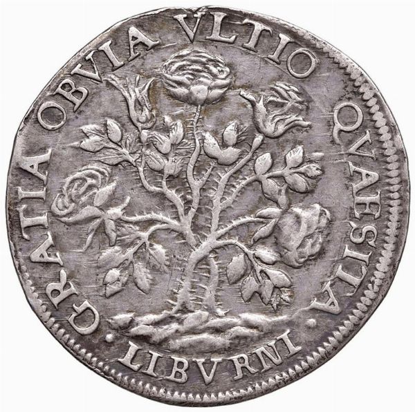 LIVORNO. COSIMO III DE&rsquo; MEDICI (1670-1723) PEZZA DELLA ROSA 1684  - Asta Medaglie napoleoniche, monete toscane di grande modulo. Aurea: monete e medaglie d'oro - Associazione Nazionale - Case d'Asta italiane