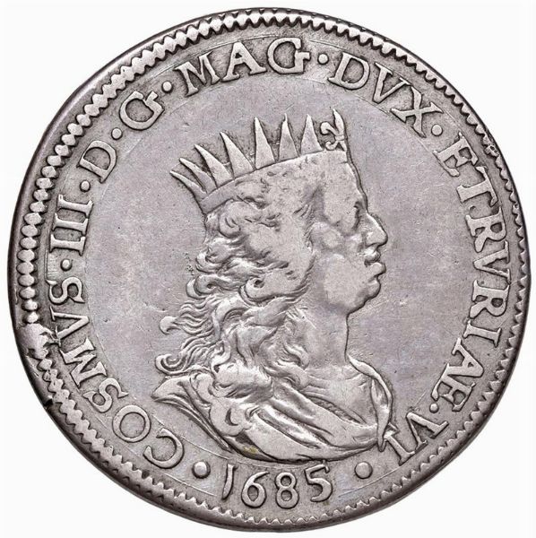 LIVORNO. COSIMO III DE&rsquo; MEDICI (1670-1723) TOLLERO 1685  - Asta Medaglie napoleoniche, monete toscane di grande modulo. Aurea: monete e medaglie d'oro - Associazione Nazionale - Case d'Asta italiane