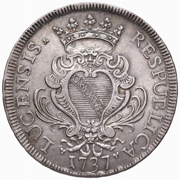 LUCCA. REPUBBLICA (1369-1799) SCUDO 1737  - Asta Medaglie napoleoniche, monete toscane di grande modulo. Aurea: monete e medaglie d'oro - Associazione Nazionale - Case d'Asta italiane