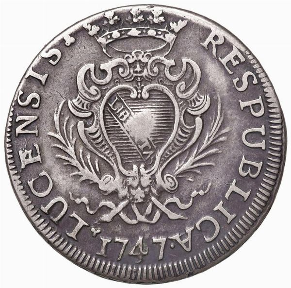LUCCA. REPUBBLICA (1369-1799) SCUDO 1747  - Asta Medaglie napoleoniche, monete toscane di grande modulo. Aurea: monete e medaglie d'oro - Associazione Nazionale - Case d'Asta italiane