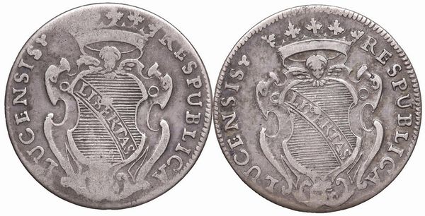 LUCCA. DUE MONETE DETTE SAN MARTINO DA 15  - Asta Medaglie napoleoniche, monete toscane di grande modulo. Aurea: monete e medaglie d'oro - Associazione Nazionale - Case d'Asta italiane