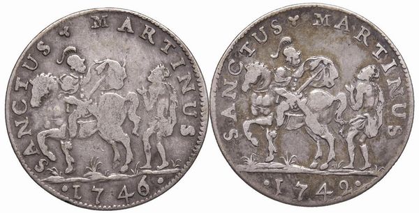 LUCCA. DUE MONETE DETTE SAN MARTINO DA 15  - Asta Medaglie napoleoniche, monete toscane di grande modulo. Aurea: monete e medaglie d'oro - Associazione Nazionale - Case d'Asta italiane