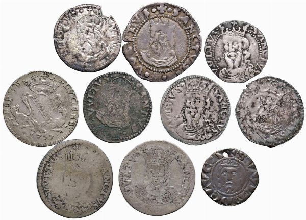 LUCCA. DIECI GROSSI REPUBBLICANI (SECC. XIII-XVIII)  - Asta Medaglie napoleoniche, monete toscane di grande modulo. Aurea: monete e medaglie d'oro - Associazione Nazionale - Case d'Asta italiane