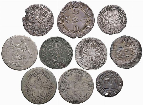 LUCCA. DIECI GROSSI REPUBBLICANI (SECC. XIII-XVIII)  - Asta Medaglie napoleoniche, monete toscane di grande modulo. Aurea: monete e medaglie d'oro - Associazione Nazionale - Case d'Asta italiane