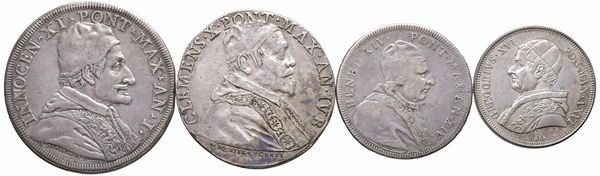 PAPALI. QUATTRO MONETE IN ARGENTO  - Asta Medaglie napoleoniche, monete toscane di grande modulo. Aurea: monete e medaglie d'oro - Associazione Nazionale - Case d'Asta italiane