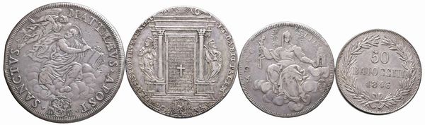 PAPALI. QUATTRO MONETE IN ARGENTO  - Asta Medaglie napoleoniche, monete toscane di grande modulo. Aurea: monete e medaglie d'oro - Associazione Nazionale - Case d'Asta italiane