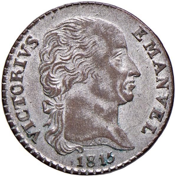 REGNO DI SARDEGNA. VITTORIO EMANUELE I (1802-1821) 2,6 SOLDI 1815  - Asta Medaglie napoleoniche, monete toscane di grande modulo. Aurea: monete e medaglie d'oro - Associazione Nazionale - Case d'Asta italiane
