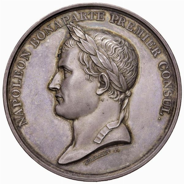 MEDAGLIA IN ARGENTO PER LA PACE D&rsquo;AMIENS 1802 OP. DUMAREST  - Asta Medaglie napoleoniche, monete toscane di grande modulo. Aurea: monete e medaglie d'oro - Associazione Nazionale - Case d'Asta italiane