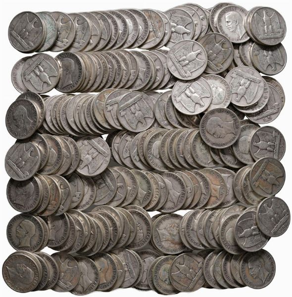 CENTOQUARANTA MONETE DA 5 LIRE &ldquo;AQUILOTTO&rdquo;  - Asta Medaglie napoleoniche, monete toscane di grande modulo. Aurea: monete e medaglie d'oro - Associazione Nazionale - Case d'Asta italiane