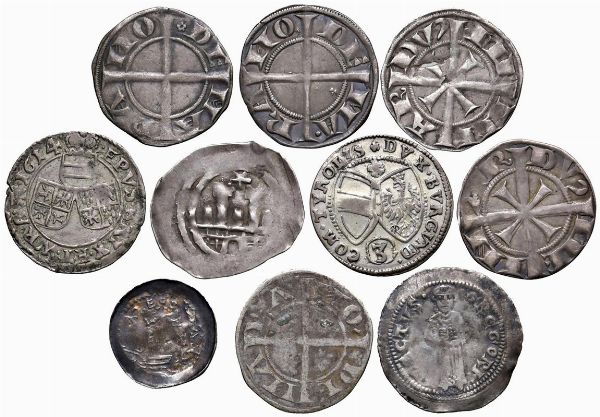 TRENTACINQUE MONETE DI AREA TIROLESE DEI SECC. XIII-XVI (GROSSI E DENARI)  - Asta Medaglie napoleoniche, monete toscane di grande modulo. Aurea: monete e medaglie d'oro - Associazione Nazionale - Case d'Asta italiane