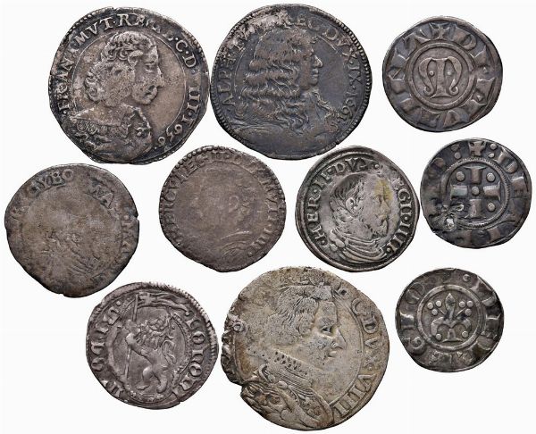 TRENTADUE MONETE DI AREA EMILIANA DEI SECC. XIII-XVII (GROSSI E DENARI)  - Asta Medaglie napoleoniche, monete toscane di grande modulo. Aurea: monete e medaglie d'oro - Associazione Nazionale - Case d'Asta italiane