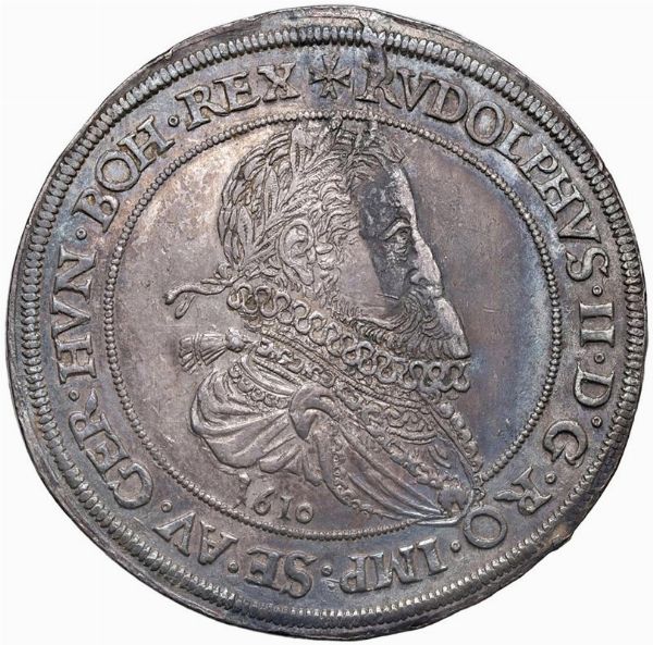 AUSTRIA. SACRO ROMANO IMPERO. RODOLFO II (1576-1612) TALLERO 1610 HALL  - Asta Medaglie napoleoniche, monete toscane di grande modulo. Aurea: monete e medaglie d'oro - Associazione Nazionale - Case d'Asta italiane