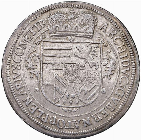 AUSTRIA. SACRO ROMANO IMPERO. LEOPOLDO V ARCIDUCA (1619-1732) TALLERO 1624 HALL  - Asta Medaglie napoleoniche, monete toscane di grande modulo. Aurea: monete e medaglie d'oro - Associazione Nazionale - Case d'Asta italiane