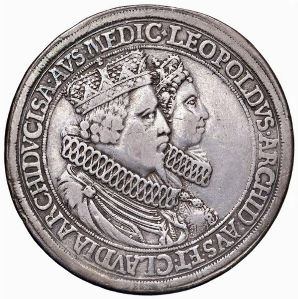 AUSTRIA. TIROLO. LEOPOLDO I ARCIDUCA (1619-1632) DOPPIO TALLERO S.D. (1626) HALL  - Asta Medaglie napoleoniche, monete toscane di grande modulo. Aurea: monete e medaglie d'oro - Associazione Nazionale - Case d'Asta italiane