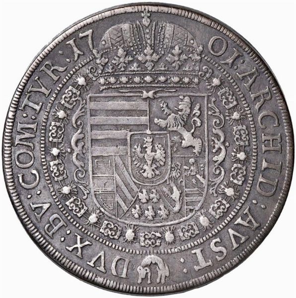 AUSTRIA. SACRO ROMANO IMPERO. LEOPOLDO I (1658-1705) TALLERO 1701 HALL  - Asta Medaglie napoleoniche, monete toscane di grande modulo. Aurea: monete e medaglie d'oro - Associazione Nazionale - Case d'Asta italiane