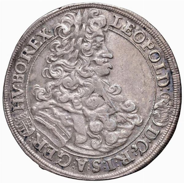 AUSTRIA. SACRO ROMANO IMPERO. LEOPOLDO I (1658-1705) MEZZO TALLERO 1704 HALL  - Asta Medaglie napoleoniche, monete toscane di grande modulo. Aurea: monete e medaglie d'oro - Associazione Nazionale - Case d'Asta italiane