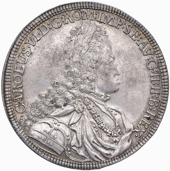 AUSTRIA. SACRO ROMANO IMPERO. CARLO VI (1711-1740) MEZZO TALLERO HALL  - Asta Medaglie napoleoniche, monete toscane di grande modulo. Aurea: monete e medaglie d'oro - Associazione Nazionale - Case d'Asta italiane