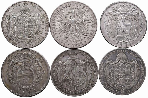 AUSTRIA. SEI TALLERI IN ARGENTO  - Asta Medaglie napoleoniche, monete toscane di grande modulo. Aurea: monete e medaglie d'oro - Associazione Nazionale - Case d'Asta italiane