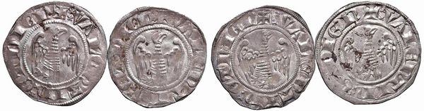 FRANCIA. QUATTRO GROSSI DI JEAN DE GEN&Egrave;VE VESCOVO DI VALENCE E DI&Eacute; (1285-1297)  - Asta Medaglie napoleoniche, monete toscane di grande modulo. Aurea: monete e medaglie d'oro - Associazione Nazionale - Case d'Asta italiane