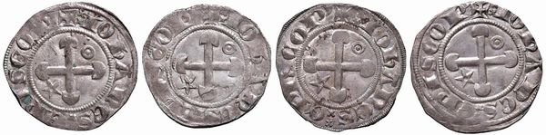 FRANCIA. QUATTRO GROSSI DI JEAN DE GEN&Egrave;VE VESCOVO DI VALENCE E DI&Eacute; (1285-1297)  - Asta Medaglie napoleoniche, monete toscane di grande modulo. Aurea: monete e medaglie d'oro - Associazione Nazionale - Case d'Asta italiane