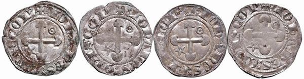 FRANCIA. QUATTRO GROSSI DI JEAN DE GEN&Egrave;VE VESCOVO DI VALENCE E DI&Eacute; (1285-1297)  - Asta Medaglie napoleoniche, monete toscane di grande modulo. Aurea: monete e medaglie d'oro - Associazione Nazionale - Case d'Asta italiane