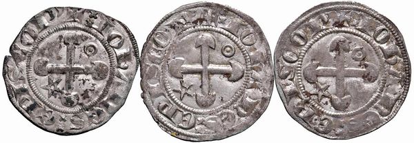 FRANCIA. TRE GROSSI DI JEAN DE GEN&Egrave;VE VESCOVO DI VALENCE E DI&Eacute; (1285-1297)  - Asta Medaglie napoleoniche, monete toscane di grande modulo. Aurea: monete e medaglie d'oro - Associazione Nazionale - Case d'Asta italiane